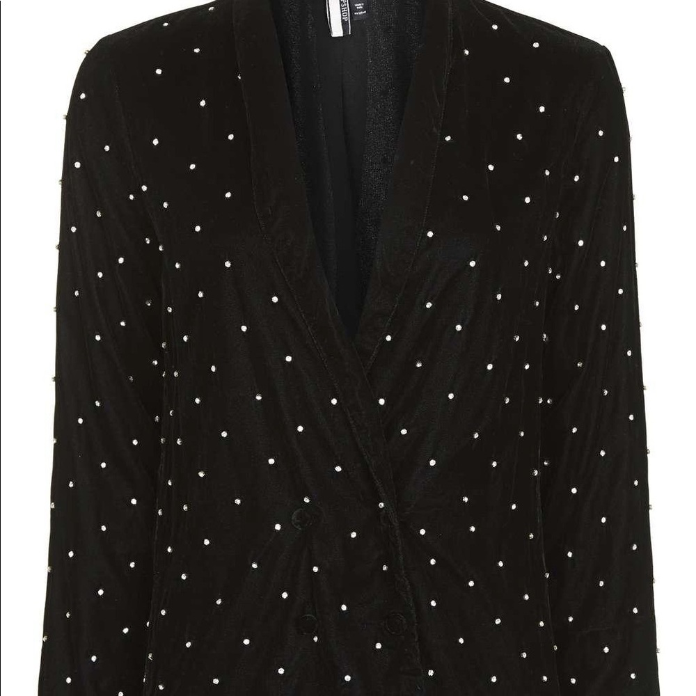 Topshop diamond velvet jacket